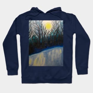 Winter sunshine landscape with trees and snow Hoodie